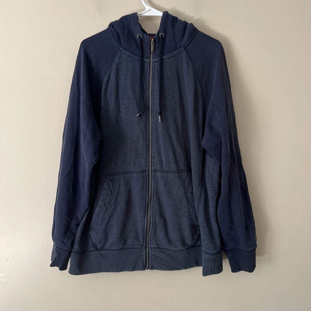 Russell Athletic Mens Full Zip Hoodie Premium Fleece Sweatshirt Blue Gray Large